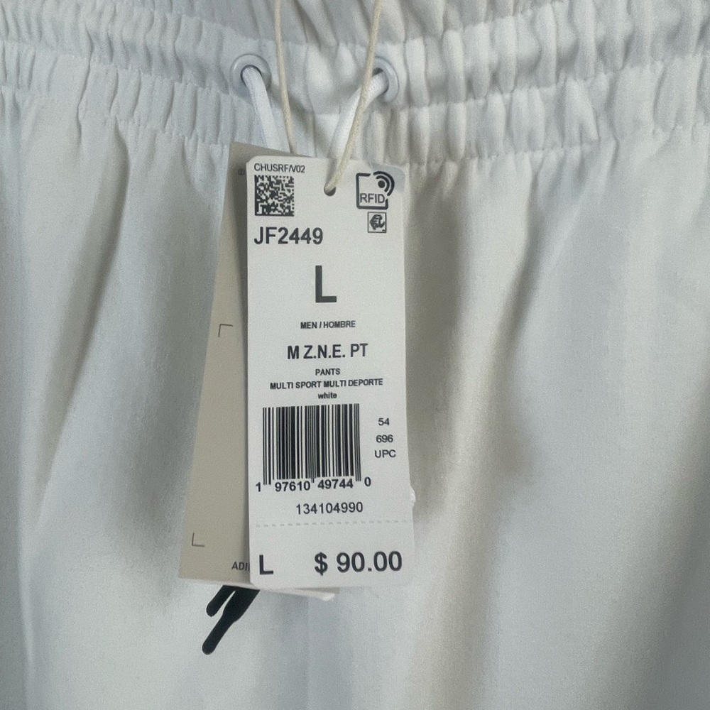 NEW Adidas White Joggers with Black Logo - Picture 4 of 7